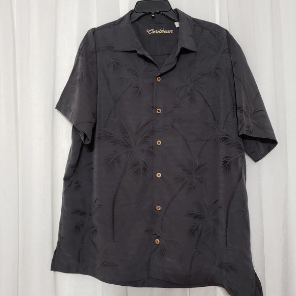 Caribbean Other - Caribbean Hawaiian Shirt Palm Trees Button Down Short Sleeve Shirt Size XL